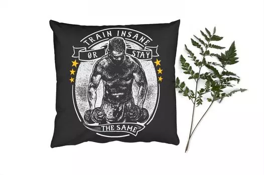 Декоративная подушка MuchoWow Диванная подушка Декоративная подушка для гостиной 60 x 60 см Mancave - Спорт - Грузы - Ретро - Чехлы на подушки - Хлопчатобумажная ткань - Декоративные наволочки