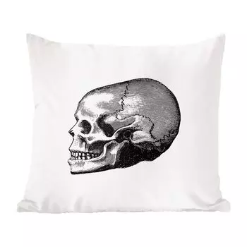 Декоративная подушка MuchoWow Диванная подушка Декоративная подушка для гостиной 50 x 50 см Винтажные чехлы на подушки в стиле ретро с черепом Украшение спальни