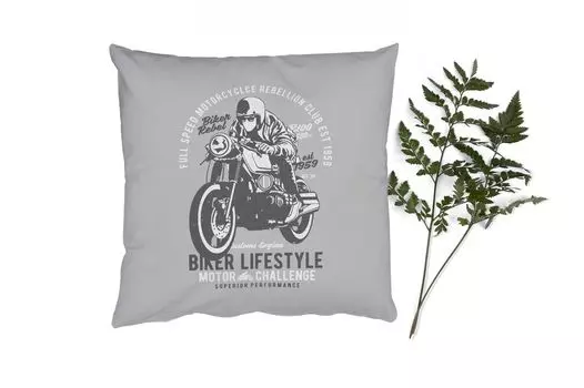 Декоративная подушка MuchoWow Диванная подушка Декоративная подушка для гостиной 60 x 60 см Mancave - Мотоцикл - Винтажный автомобиль - Чехол на подушку - Хлопчатобумажная ткань - Декоративные наволочки