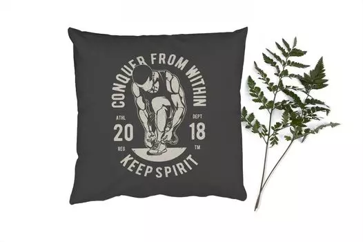 Декоративная подушка MuchoWow, диванная подушка, декоративная подушка для гостиной, 60 х 60 см, спорт, ретро, цитаты, чехол на подушку, хлопчатобумажная ткань, декоративные чехлы на подушки