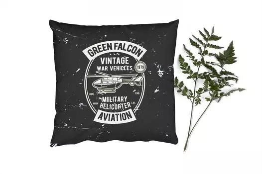 Декоративная подушка MuchoWow, диванная подушка, декоративная подушка для гостиной, 60 х 60 см, вертолет, автомобиль, ретро, чехол на подушку, хлопчатобумажная ткань, декоративные чехлы на подушки