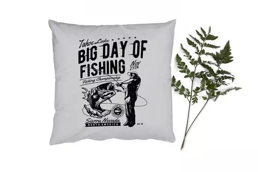 Декоративная подушка MuchoWow, диванная подушка, декоративная подушка для гостиной, 50 х 50 см, рыбалка, удочка, ретро, чехлы на подушки, украшение, спальня