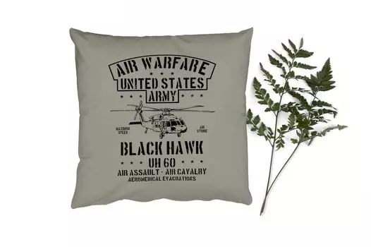 Декоративная подушка MuchoWow Диванная подушка Декоративная подушка для гостиной 60 x 60 см Mancave - Вертолет - Винтаж - Америка - Чехлы на подушки - Хлопчатобумажная ткань - Декоративные наволочки