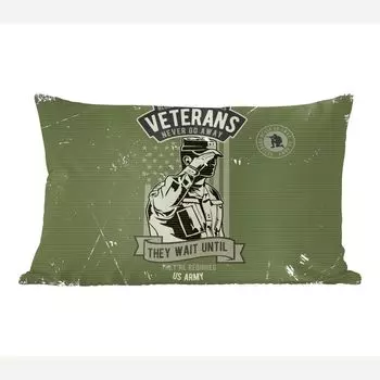 Декоративная подушка MuchoWow Диванная подушка Декоративная подушка для гостиной 60 x 40 см Винтажные Чехлы для подушек с армейским флагом Декоративные чехлы для подушек Декоративные чехлы для подушек