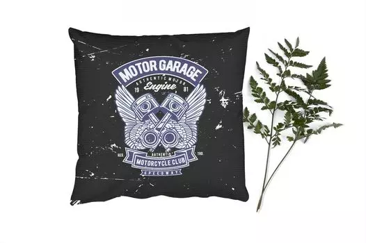 Декоративная подушка MuchoWow Диванная подушка Декоративная подушка для гостиной 60 x 60 см Mancave - Мотоцикл - Автомобиль - Винтажный автомобиль - Чехлы на подушки - Хлопчатобумажная ткань - Декоративные наволочки