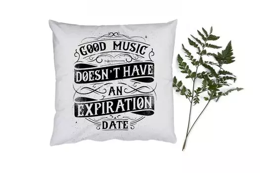 Декоративная подушка MuchoWow Диванная подушка Декоративная подушка для гостиной 45 x 45 см Музыка - Ретро - Белый - Чехлы на подушки - Декоративные чехлы на подушки - Декоративные чехлы на подушки
