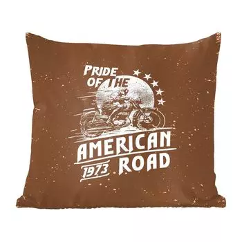 Декоративная подушка MuchoWow, диванная подушка, декоративная подушка для гостиной, 60 x 60 см, винтаж - мотоцикл - дизайн - чехол на подушку - хлопчатобумажная ткань - декоративные чехлы на подушки, мультиколор