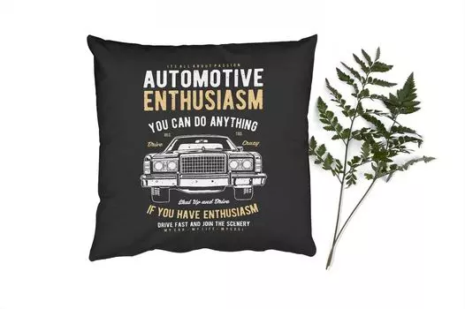 Декоративная подушка MuchoWow Диванная подушка Декоративная подушка для гостиной 50 x 50 см Mancave - Автомобиль - Цитаты - Ретро автомобили - Чехлы на подушки - Украшение - Спальня