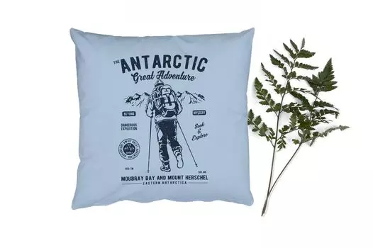 Декоративная подушка MuchoWow, диванная подушка, декоративная подушка для гостиной, 60 х 60 см, мороженое, гора, винтаж, чехол на подушку, хлопчатобумажная ткань, декоративные чехлы на подушки