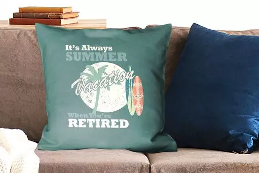 Декоративная подушка MuchoWow Диванная подушка Декоративная подушка для гостиной 60 x 60 см Винтаж - Доска для серфинга - Пальма - Чехол на подушку - Хлопчатобумажная ткань - Декоративные наволочки