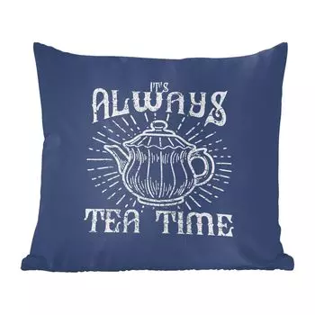 Декоративная подушка MuchoWow Диванная подушка Декоративная подушка для гостиной 45 x 45 см Чайник - Винтаж - Буквы - Чехлы для подушек - Декоративные чехлы для подушек - Декоративные чехлы для подушек