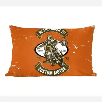 Декоративная подушка MuchoWow, диванная подушка, декоративная подушка для гостиной, 60 х 40 см, мотоцикл, ретро, цитата, чехлы на подушки, декоративные чехлы на подушки, декоративные чехлы на подушки