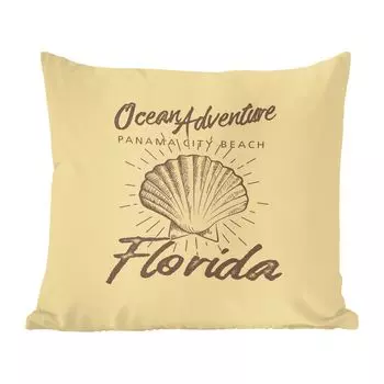 Декоративная подушка MuchoWow, диванная подушка, декоративная подушка для гостиной, 60 х 60 см, ракушка, винтаж, море, чехол на подушку, хлопчатобумажная ткань, декоративные чехлы на подушки