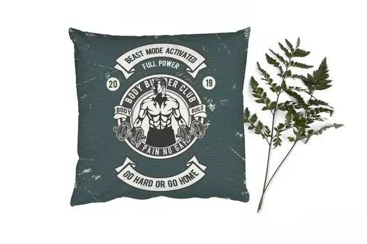 Декоративная подушка MuchoWow Диванная подушка Декоративная подушка для гостиной 50 x 50 см Mancave - Грузы - Винтаж - Серый - Чехлы на подушки - Украшение - Спальня