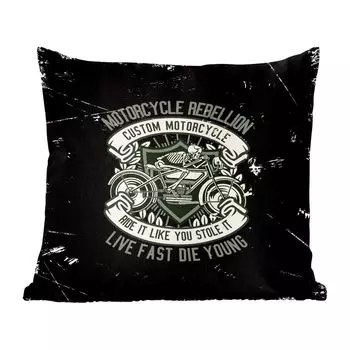 Декоративная подушка MuchoWow, диванная подушка, декоративная подушка для гостиной, 60 х 60 см, мотоцикл, скелет, ретро, чехол на подушку, хлопчатобумажная ткань, декоративные чехлы на подушки, мультиколор