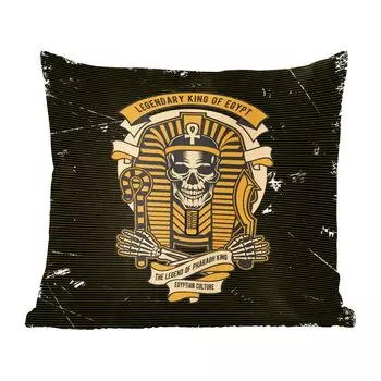 Декоративная подушка MuchoWow, диванная подушка, декоративная подушка для гостиной, 50 х 50 см, череп, фараон, винтаж, рисунок, чехлы на подушки, украшение, спальня