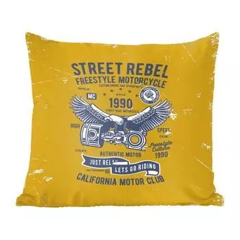 Декоративная подушка MuchoWow, диванная подушка, декоративная подушка для гостиной, 60 х 60 см, птица, двигатель, ретро, чехол на подушку, хлопчатобумажная ткань, декоративные чехлы на подушки