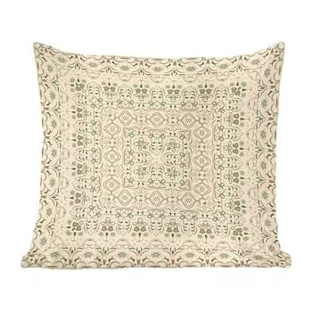 Декоративная подушка MuchoWow, диванная подушка, декоративная подушка для гостиной, 60 х 60 см, персидский ковер - ковер - узор - зеленый - чехол на подушку - хлопчатобумажная ткань - декоративные чехлы на подушки