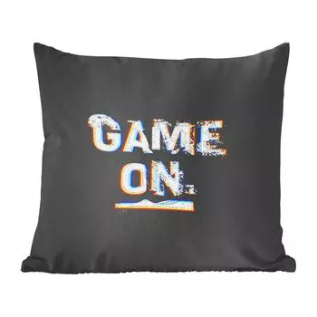 Декоративная подушка MuchoWow Диванная подушка Декоративная подушка для гостиной 60 x 60 см Игры - Пословицы - Черный - Белый - Чехол на подушку - Хлопчатобумажная ткань - Декоративные наволочки