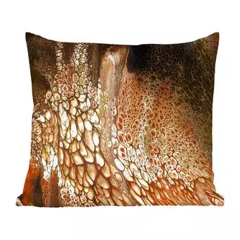 Декоративная подушка MuchoWow, диванная подушка, декоративная подушка для гостиной, 60 х 60 см, акриловая краска - заливка - коричневый - чехол на подушку - хлопчатобумажная ткань - декоративные наволочки