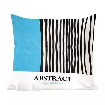 Декоративная подушка MuchoWow, диванная подушка, декоративная подушка для гостиной, 60 x 60 см, синий, черный, белый, абстрактный, чехол на подушку, хлопковая ткань, декоративные чехлы на подушки