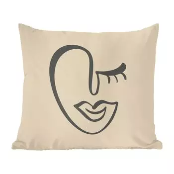 Декоративная подушка MuchoWow, диванная подушка, декоративная подушка для гостиной, 60 х 60 см, женщина - лицо - портрет - чехол на подушку - хлопчатобумажная ткань - декоративные наволочки