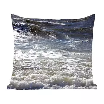 Декоративная подушка MuchoWow, диванная подушка, декоративная подушка для гостиной, 50 х 50 см, Северное море - вода - волны - чехлы на подушки - украшение - спальня