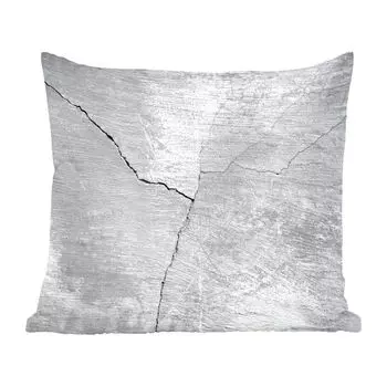 Декоративная подушка MuchoWow, диванная подушка, декоративная подушка для гостиной, 60 x 60 см, бетон, трещина, серый, чехол на подушку, хлопчатобумажная ткань, декоративные чехлы на подушки