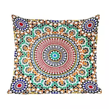 Декоративная подушка MuchoWow, диванная подушка, декоративная подушка для гостиной, 60 х 60 см, вид на марокканскую мозаику сверху - чехол на подушку - хлопковая ткань - декоративные наволочки