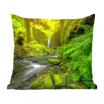 Декоративная подушка MuchoWow, диванная подушка, декоративная подушка для гостиной, 60 х 60 см, красивая картина джунглей - чехол на подушку - хлопчатобумажная ткань - декоративные наволочки