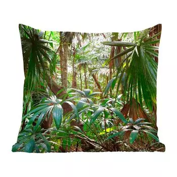 Декоративная подушка MuchoWow, диванная подушка, декоративная подушка для гостиной, 50 х 50 см, растения в тропическом лесу - чехлы на подушки - украшение - спальня