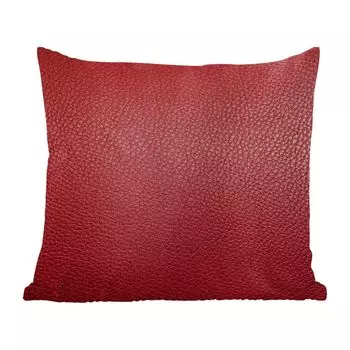 Декоративная подушка MuchoWow Диванная подушка Декоративная подушка для гостиной 60 x 60 см Кожа — Имитация кожи — Красный — Легкий — Чехол на подушку — Хлопчатобумажная ткань — Декоративные наволочки