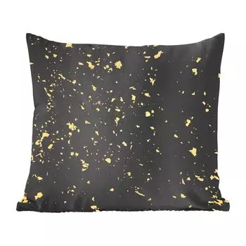 Декоративная подушка MuchoWow, диванная подушка, декоративная подушка для гостиной, 60 х 60 см, золотые хлопья на черном фоне - чехол на подушку - хлопчатобумажная ткань - декоративные наволочки