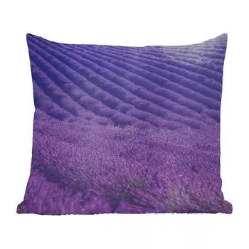 Декоративная подушка MuchoWow, диванная подушка, декоративная подушка для гостиной, 40 х 40 см, цветущее лавандовое поле на холмах - чехлы для диванных подушек - без наполнителя