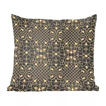 Декоративная подушка MuchoWow Диванная подушка Декоративная подушка для гостиной 60 x 60 см Узор – Абстракция – Золото – 20-е годы – Чехол на подушку – Хлопчатобумажная ткань – Декоративные наволочки