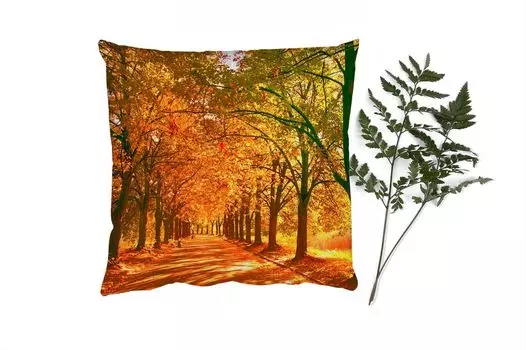 Декоративная подушка MuchoWow Диванная подушка Декоративная подушка для гостиной 60 x 60 см Лес - Осень - Времена года - Сельская местность - Чехол на подушку - Хлопчатобумажная ткань - Декоративные наволочки