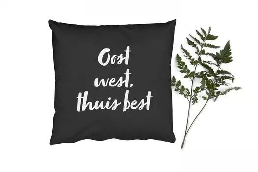 Декоративная подушка MuchoWow Диванная подушка Декоративная подушка для гостиной 60 x 60 см Текст - Милый дом - Цитаты - Дом - Чехлы на подушки - Хлопчатобумажная ткань - Декоративные наволочки