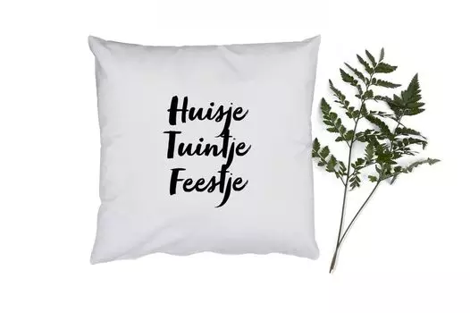 Декоративная подушка MuchoWow, диванная подушка, декоративная подушка для гостиной, 60 х 60 см, вечеринка в саду в загородном доме - текст - дом - цитаты - чехол на подушку - хлопчатобумажная ткань - декоративные наволочки