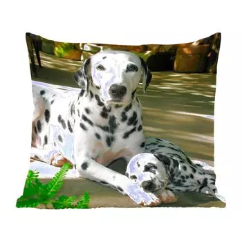 Декоративная подушка MuchoWow, диванная подушка, декоративная подушка для гостиной, 60 х 60 см, собака на солнце со своим щенком - чехол на подушку - хлопчатобумажная ткань - декоративные наволочки