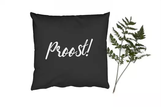 Декоративная подушка MuchoWow Диванная подушка Декоративная подушка для гостиной 60 x 60 см Цитаты — Ура! - Пословицы - Питье - Чехлы на подушки - Хлопчатобумажная ткань - Декоративные чехлы на подушки