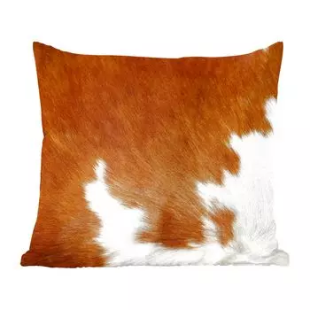 Декоративная подушка MuchoWow, диванная подушка, декоративная подушка для гостиной, 60 х 60 см, пестрая коровья кожа - чехол на подушку - хлопчатобумажная ткань - декоративные наволочки