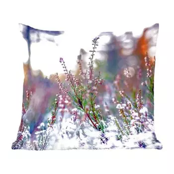 Декоративная подушка MuchoWow, диванная подушка, декоративная подушка для гостиной, 60 х 60 см, цветы, зима, снег, чехол на подушку, хлопчатобумажная ткань, декоративные наволочки