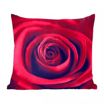 Декоративная подушка MuchoWow, диванная подушка, декоративная подушка для гостиной, 60 х 60 см, розы, красный, деталь, чехол на подушку, хлопчатобумажная ткань, декоративные чехлы на подушки