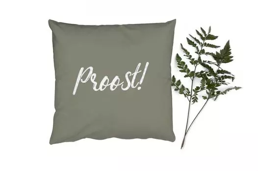 Декоративная подушка MuchoWow Диванная подушка Декоративная подушка для гостиной 60 x 60 см Для вашего благополучия! - Цитаты - Пословицы - Питье - Чехлы на подушки - Хлопчатобумажная ткань - Декоративные чехлы на подушки