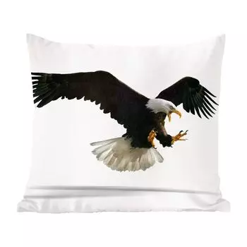 Декоративная подушка MuchoWow, диванная подушка, декоративная подушка для гостиной, 60 х 60 см, орел, птица, белый, чехол на подушку, хлопчатобумажная ткань, декоративные чехлы на подушки