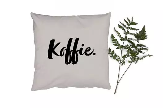 Декоративная подушка MuchoWow Диванная подушка Декоративная подушка для гостиной 60 x 60 см Кофейный - Серо-коричневый - Цитата - Чехол на подушку - Хлопчатобумажная ткань - Декоративные наволочки