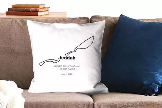Декоративная подушка MuchoWow Диванная подушка Декоративная подушка для гостиной 50 x 50 см Формула 1 - Джидда - Гоночная трасса - Чехлы на подушки - Украшение - Спальня