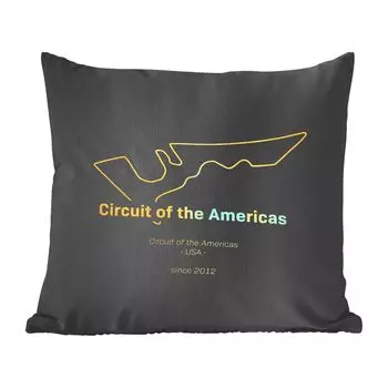 Декоративная подушка MuchoWow Диванная подушка Декоративная подушка для гостиной 50 x 50 см Формула 1 - Америка - Гоночная трасса - Чехлы на подушки - Украшение - Спальня