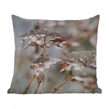 Декоративная подушка MuchoWow, диванная подушка, декоративная подушка для гостиной, 60 х 60 см, цветы, мороженое, зима, чехол на подушку, хлопчатобумажная ткань, декоративные чехлы на подушки