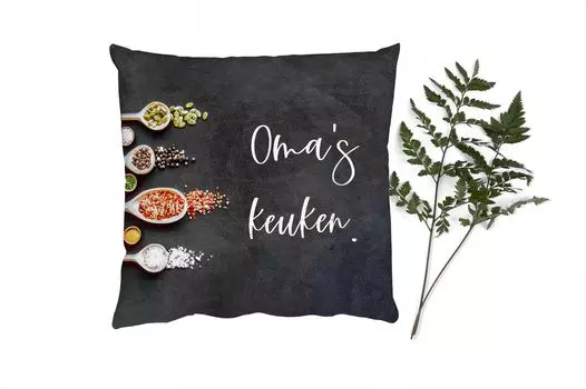 Декоративная подушка MuchoWow Диванная подушка Декоративная подушка для гостиной 60 x 60 см Бабушка - Кухня - Цитаты - Пословицы - Чехлы на подушки - Хлопчатобумажная ткань - Декоративные наволочки